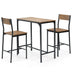 3 Pieces Bar Table Set with 2 Stools-Black - Minihomy