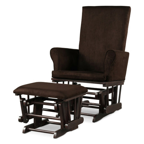 Baby Nursery Relax Rocker Rocking Chair Glider and Ottoman Cushion Set-Gray