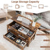 Lift Top Coffee Table with 2 Storage Drawers and Hidden Compartment-Rustic Brown - Minihomy