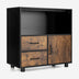 Kitchen Storage Buffet Sideboard with Wine Rack and Glass Holder-Black - Minihomy