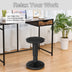 Adjustable Active Learning Stool Sitting Home Office Wobble Chair with Cushion Seat -Black - Color: Black - Minihomy