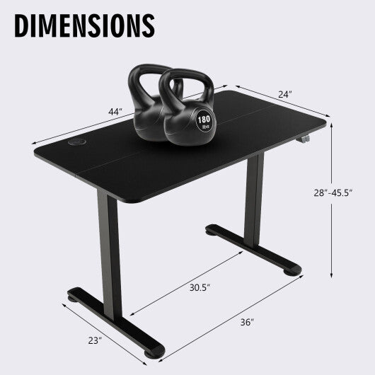 Electric Standing Desk Adjustable Stand up Computer Desk Anti-collision-Black - Color: Black - Minihomy