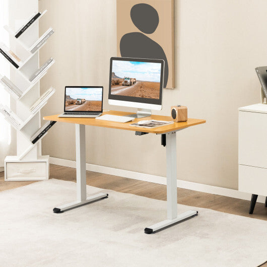 Electric Standing Desk Adjustable Stand up Computer Desk Anti-collision-Natural - Color: Natural - Minihomy