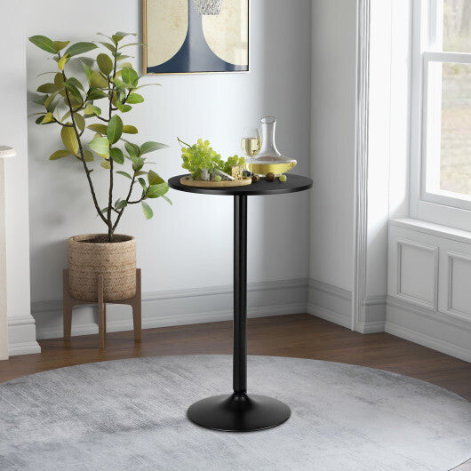 24 Inch Modern Style Round Cocktail Table with Metal Base and MDF Top