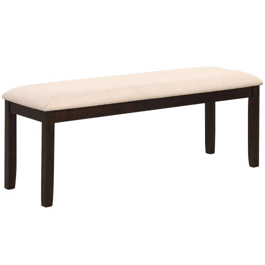 Upholstered Ottoman Bench with Padded Cushion-Beige