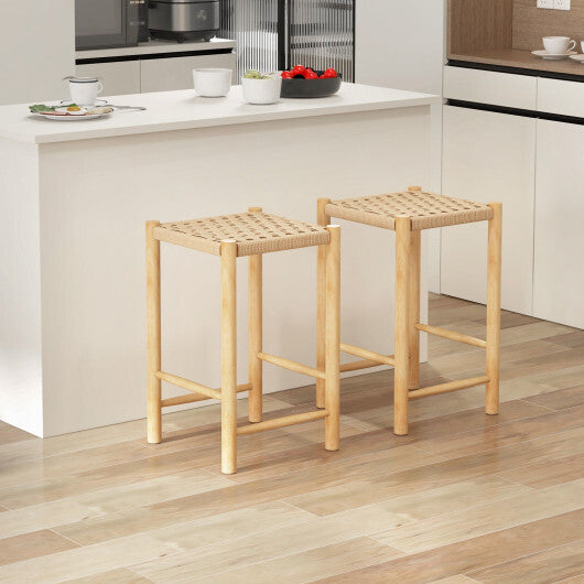 26 Inch Dining Bar Stool Set of 2-Natural