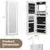 42.5 Inches Lockable Jewelry Mirror Wall Cabinet with 3-Color LED Lights-Black - Minihomy