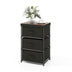 3-Tier Fabric Nightstand with Sturdy Metal Frame-Black - Minihomy