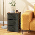 3-Tier Fabric Nightstand with Sturdy Metal Frame-Black - Minihomy