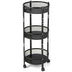 3-Tier Rotating 1-Second folding Storage Rack Metal-Round - Minihomy