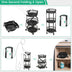 3-Tier Rotating 1-Second folding Storage Rack Metal-Round - Minihomy