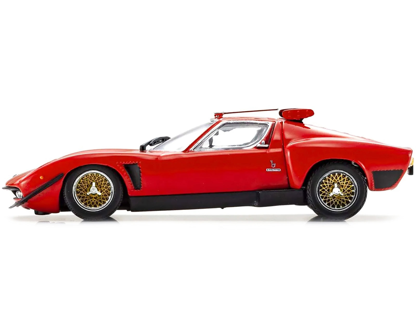 Lamborghini Miura SVR Red with Black Accents and Gold Wheels 1/43 Diecast Model Car by Kyosho - Minihomy