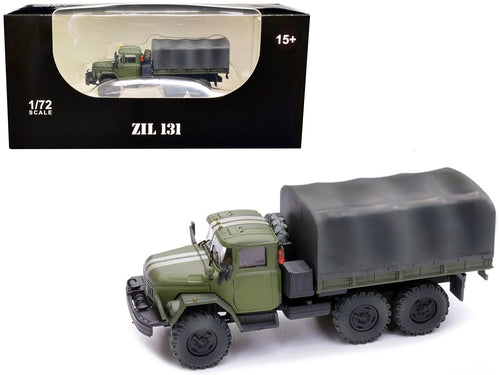 ZIL 131 Cargo Truck Green with White Stripes 