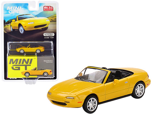 Mazda Miata MX-5 (NA) Convertible Sunburst Yellow Limited Edition to 2400 pieces Worldwide 1/64 Diecast Model Car by True Scale Miniatures