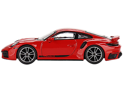 Porsche 911 Turbo S Guards Red with Black Stripes Limited Edition to 3000 pieces Worldwide 1/64 Diecast Model Car by True Scale Miniatures