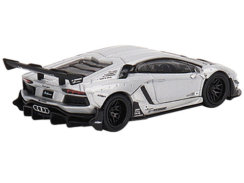 Lamborghini Aventador LB WORKS Matt Silver with Carbon Hood Limited Edition to 4800 pieces Worldwide 1/64 Diecast Model Car by True Scale Miniatures