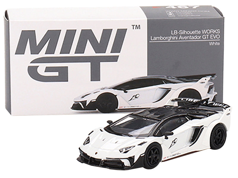 Lamborghini Aventador GT EVO "LB-Silhouette WORKS" White Limited Edition to 4800 pieces Worldwide 1/64 Diecast Model Car by True Scale Miniatures - Minihomy