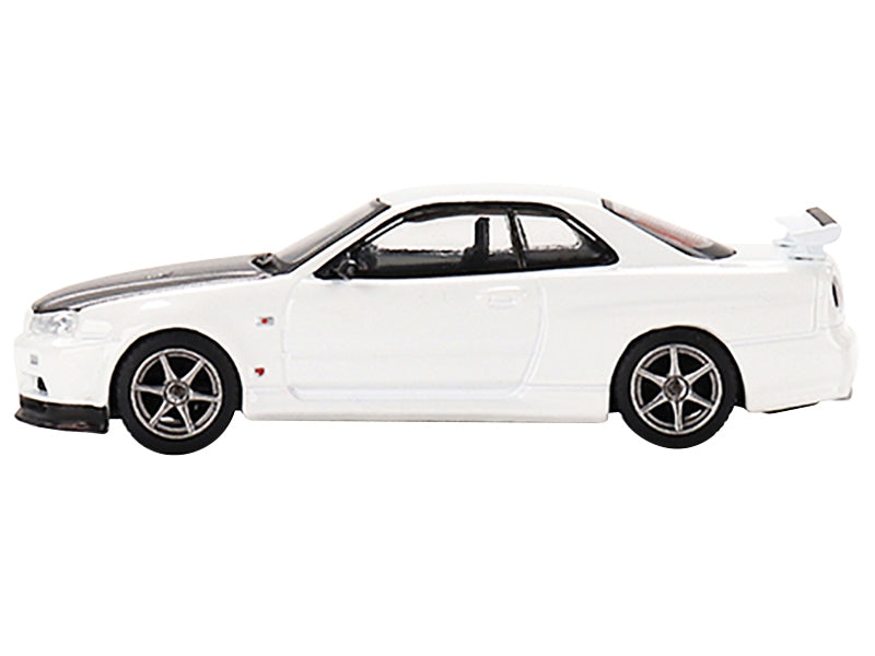 Nissan Skyline GT-R (R34) V-Spec II N1 RHD (Right Hand Drive) White with Carbon Hood - Minihomy