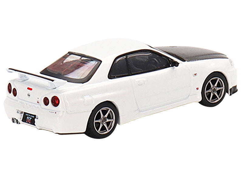 Nissan Skyline GT-R (R34) V-Spec II N1 RHD (Right Hand Drive) White with Carbon Hood - Minihomy