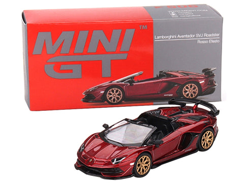 Lamborghini Aventador SVJ Roadster Rosso Efesto Red Metallic Limited Edition to 3000 pieces Worldwide 1/64 Diecast Model Car by True Scale Miniatures