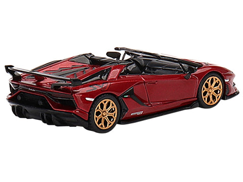 Lamborghini Aventador SVJ Roadster Rosso Efesto Red Metallic Limited Edition to 3000 pieces Worldwide 1/64 Diecast Model Car by True Scale Miniatures