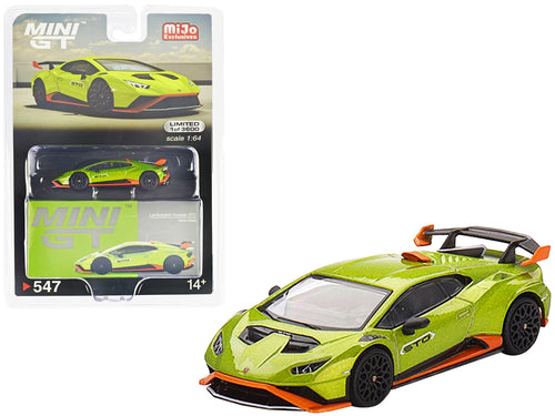 Lamborghini Huracan STO Verde Citrea Green Metallic Limited Edition to 3600 pieces Worldwide 1/64 Diecast Model Car by True Scale Miniatures
