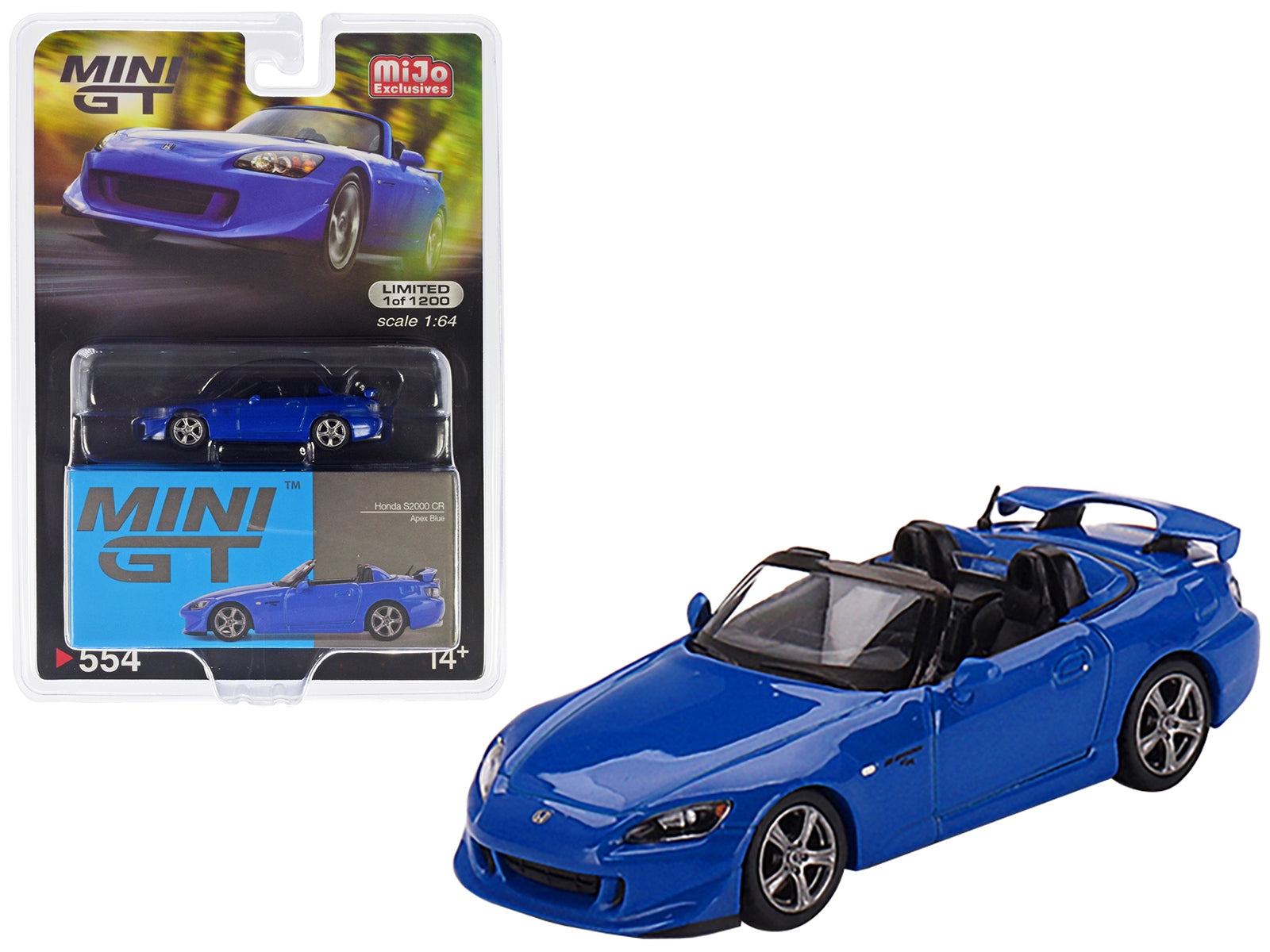 Honda S2000 (AP2) CR Convertible Apex Blue Metallic Limited Edition to 1200 pieces Worldwide 1/64 Diecast Model Car by True Scale Miniatures - Minihomy