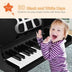 30-Key Wood Toy Kids Grand Piano with Bench & Music Rack-Black - Color: Black - Minihomy