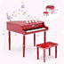 30-Key Wood Toy Kids Grand Piano with Bench and Music Rack-Red - Color: Red - Minihomy