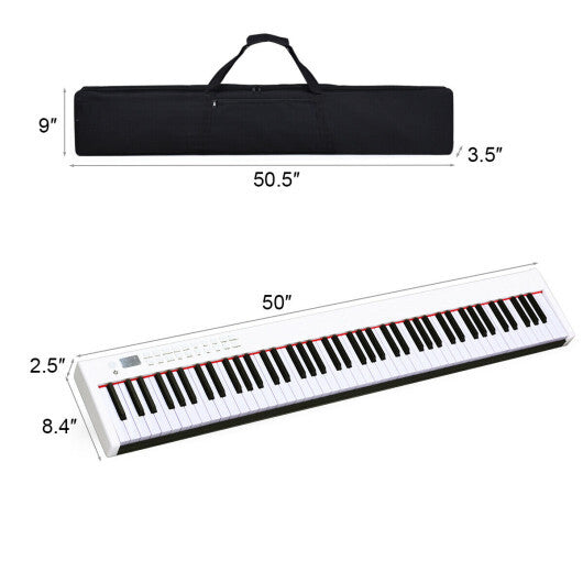 88-Key Portable Full-Size Semi-weighted Digital Piano Keyboard-Black - Minihomy