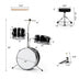 5 Pieces Junior Drum Set with 5 Drums-Black - Color: Black - Minihomy