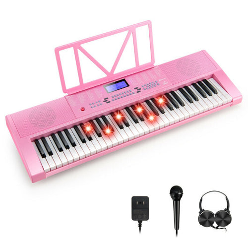 61-Key Electric Piano Keyboard for Beginner-Pink