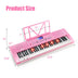 61-Key Electric Piano Keyboard for Beginner-Pink - Minihomy