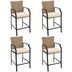 Patio Rattan Bar Stools Set of 4 with Soft Cushions - Minihomy