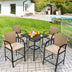 Patio Rattan Bar Stools Set of 4 with Soft Cushions - Minihomy