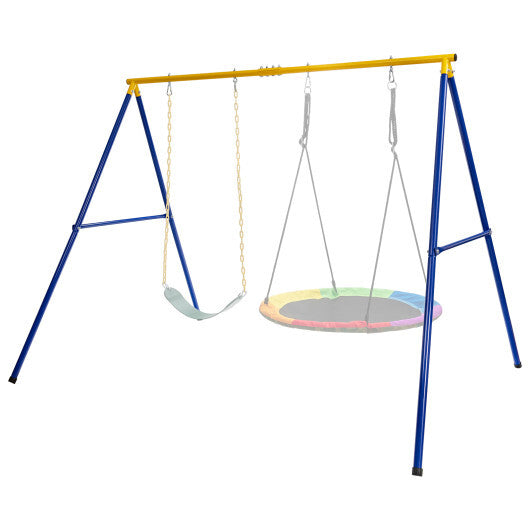 660 LBS Extra-Large A-Shaped Swing Stand with Anti-Slip Footpads (Without Seat)-Yellow - Color: Yellow - Minihomy