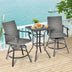 24 Inch Patio Bar Height Table with Aluminum Tabletop and Adjustable Foot Pads - Minihomy