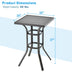 24 Inch Patio Bar Height Table with Aluminum Tabletop and Adjustable Foot Pads - Minihomy