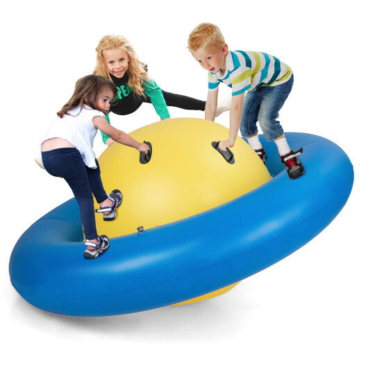 7.5 Foot Giant Inflatable Dome Rocker Bouncer with 6 Built-in Handles for Kids-Blue - Minihomy