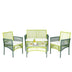 4 Piece Patio Round Wicker Conversation Set - Minihomy