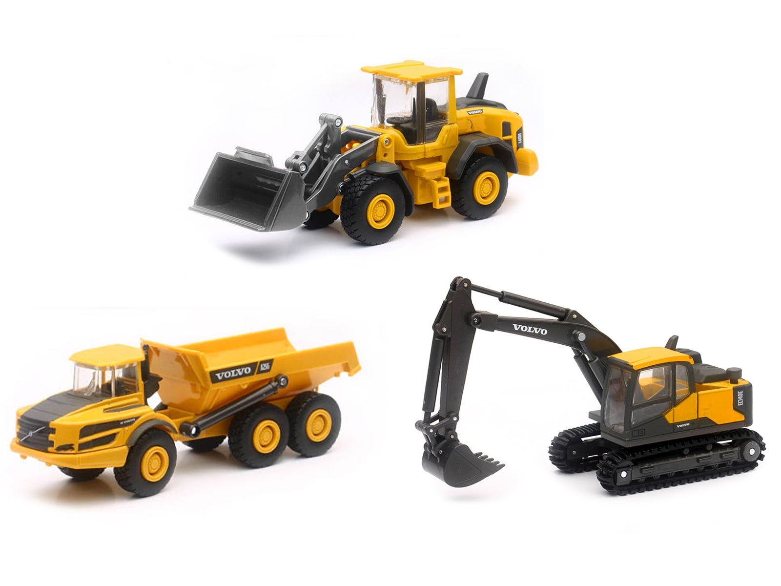 "Volvo Construction Vehicles" Set of 3 pieces Diecast Models by New Ray - Minihomy