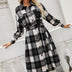 Plaid Belted Button Down Longline Shirt Jacket