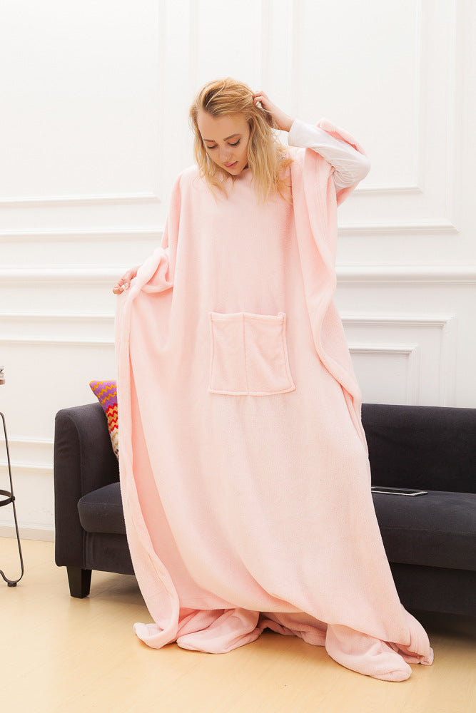 Thickened long sleeve TV blanket cloak sofa blanket