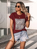 Animal Print Round Neck T-Shirt