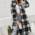 Plaid Belted Button Down Longline Shirt Jacket