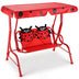 2 Person Kids Patio Swing Porch Bench with Canopy - Color: Red - Minihomy