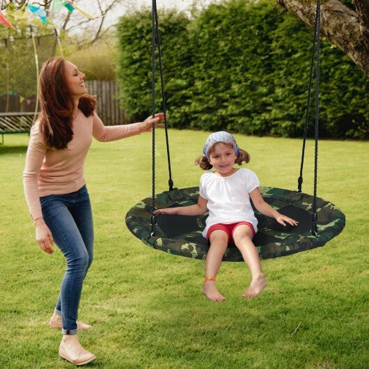 40 Inch Flying Saucer Tree Swing Outdoor Play Set with Adjustable Ropes Gift for Kids - Minihomy