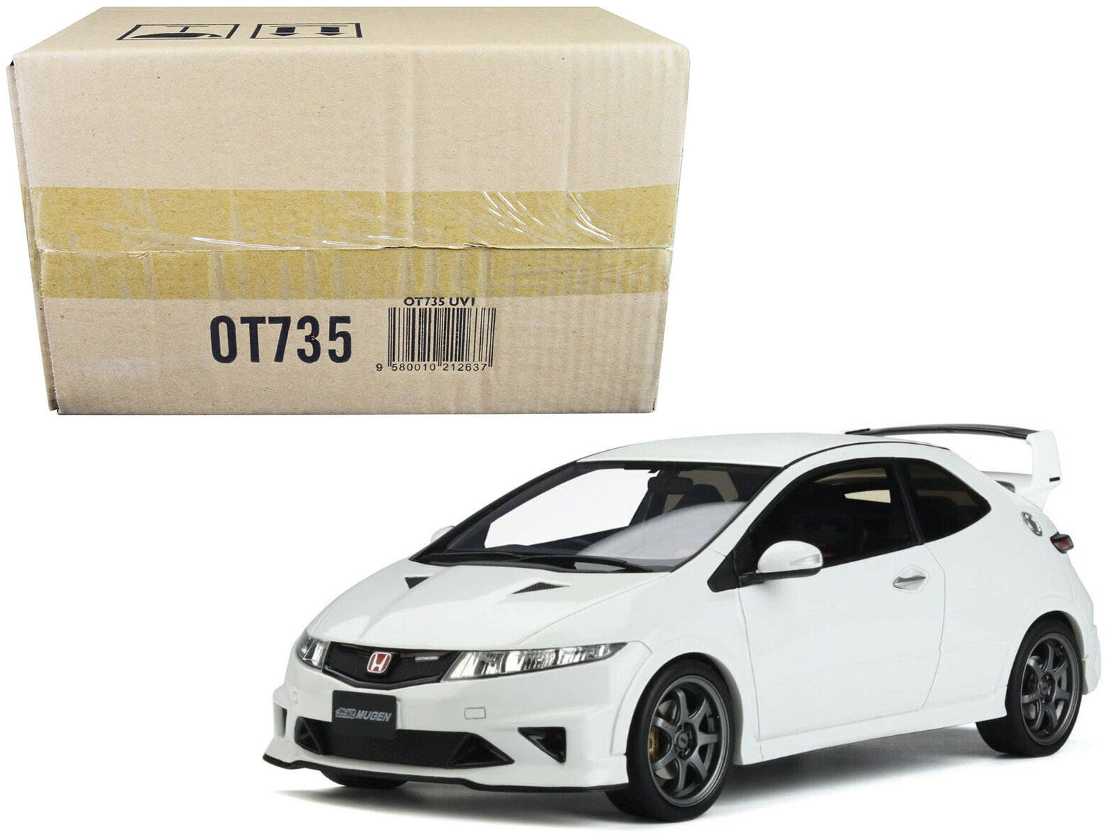 2010 Honda Civic FN2 Type R Mugen RHD (Right Hand Drive) Championship White Limited Edition to 4000 pieces Worldwide 1/18 Model Car by Otto Mobile - Minihomy