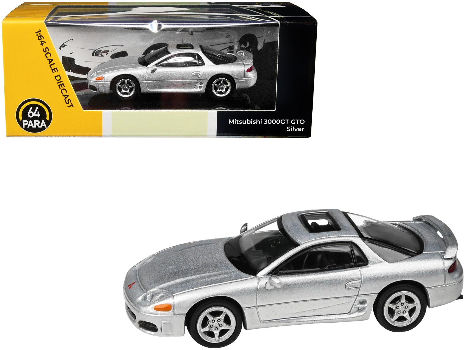 Mitsubishi 3000GT GTO Silver Metallic with Sunroof 1/64 Diecast Model Car by Paragon Models - Minihomy