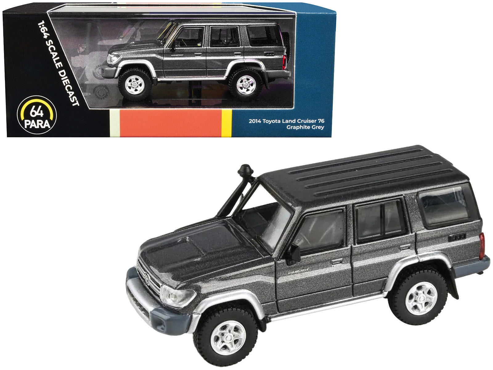 2014 Toyota Land Cruiser 76 Graphite Gray Metallic 1/64 Diecast Model Car by Paragon Models - Minihomy